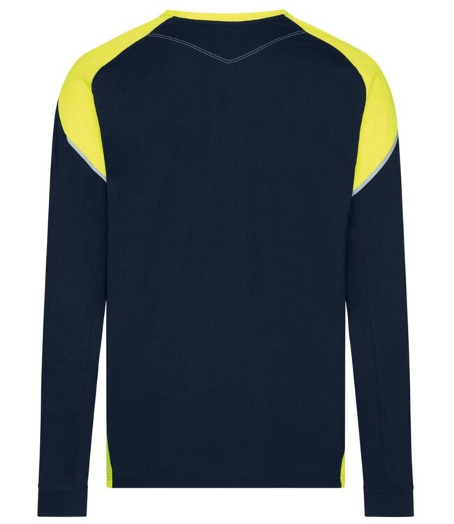 DASSY Tacoma T-shirt Lange Mouwen Donkerblauw/Geel