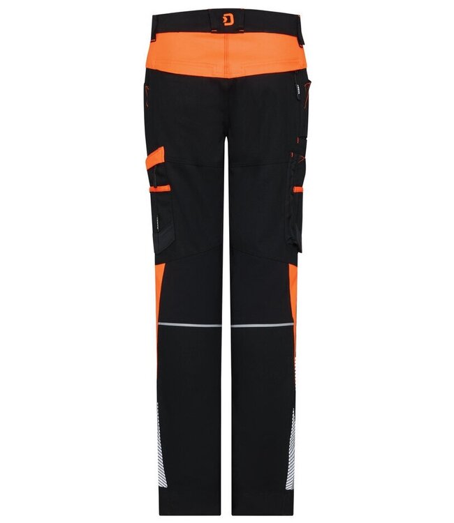 DASSY Hong Kong Dames Werkbroek Stretch Zwart/Oranje