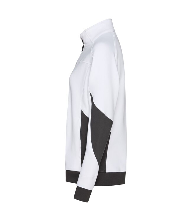 DASSY Velox NEXT D-Flex Dames Schilders Werktrui met Rits Wit/Grijs