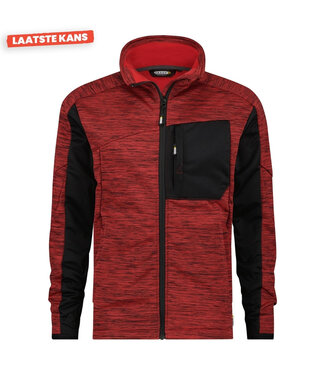 DASSY DASSY Convex D-Flex Fleece Werktrui met Rits Rood/Zwart