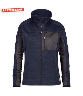DASSY DASSY Convex D-Flex Dames Fleece Werktrui met Rits Donkerblauw/Grijs