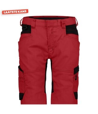 DASSY DASSY Axis D-Flex Dames Korte Werkbroek Stretch Rood/Zwart