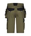 DASSY Kuma Flex Korte Werkbroek Stretch Khaki/Zwart