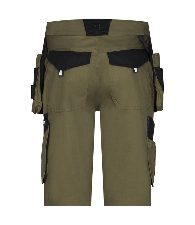 DASSY Kuma Korte Werkbroek Khaki/Zwart