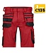 DASSY Trix NEXT D-Flex Korte Werkbroek Stretch Rood/Zwart