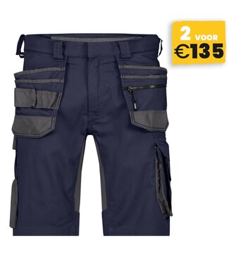 DASSY DASSY Trix NEXT D-Flex Korte Werkbroek Stretch Donkerblauw/Grijs