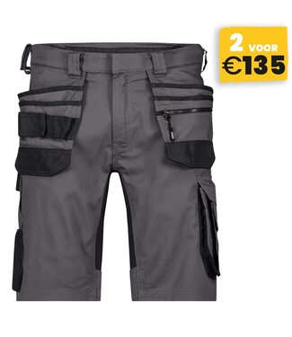 DASSY DASSY Trix NEXT D-Flex Korte Werkbroek Stretch Grijs/Zwart