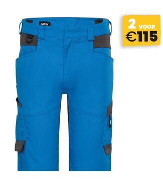 DASSY DASSY Axis NEXT D-Flex Korte Werkbroek Stretch Blauw/Grijs