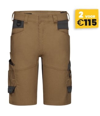 DASSY DASSY Axis NEXT D-Flex Korte Werkbroek Stretch Bruin/Grijs