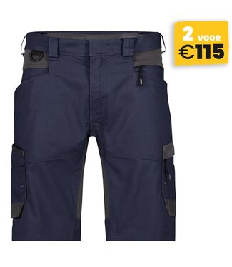 DASSY DASSY Axis NEXT D-Flex Korte Werkbroek Stretch Donkerblauw/Grijs