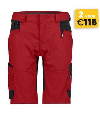 DASSY DASSY Axis NEXT D-Flex Dames Korte Werkbroek Stretch Rood/Zwart