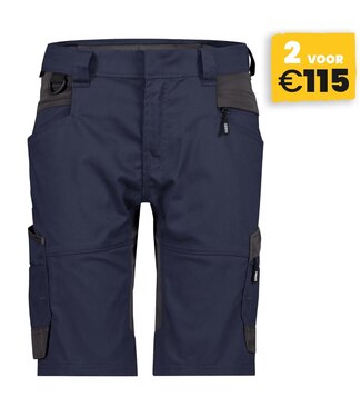 DASSY DASSY Axis NEXT D-Flex Dames Korte Werkbroek Stretch Donkerblauw/Grijs