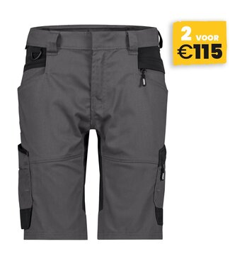 DASSY DASSY Axis NEXT D-Flex Dames Korte Werkbroek Stretch Grijs/Zwart