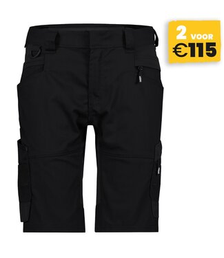 DASSY DASSY Axis NEXT D-Flex Dames Korte Werkbroek Stretch Zwart