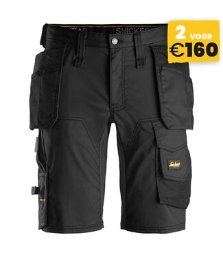 Snickers Workwear Snickers 6141 Korte Werkbroek Stretch AllroundWork Zwart