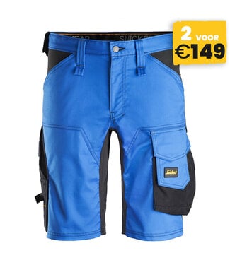 Snickers Workwear Snickers 6143 Korte Werkbroek Stretch AllroundWork Blauw/Zwart