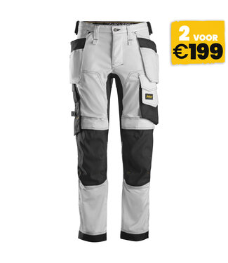 Snickers Workwear Snickers 6241 Stretch Werkbroek AllroundWork Wit/Zwart
