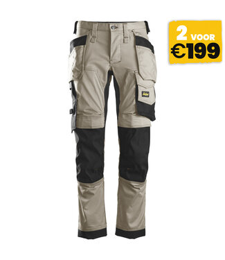 Snickers Workwear Snickers 6241 Stretch Werkbroek AllroundWork Khaki/Zwart