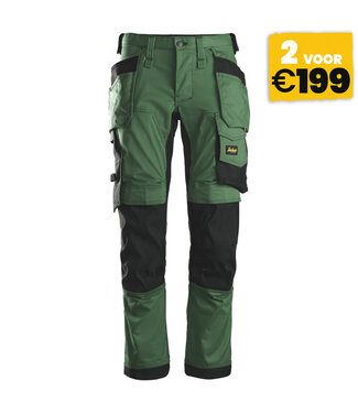 Snickers Workwear Snickers 6241 Stretch Werkbroek AllroundWork Groen/Zwart