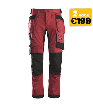 Snickers Workwear Snickers 6241 Stretch Werkbroek AllroundWork Rood/Zwart