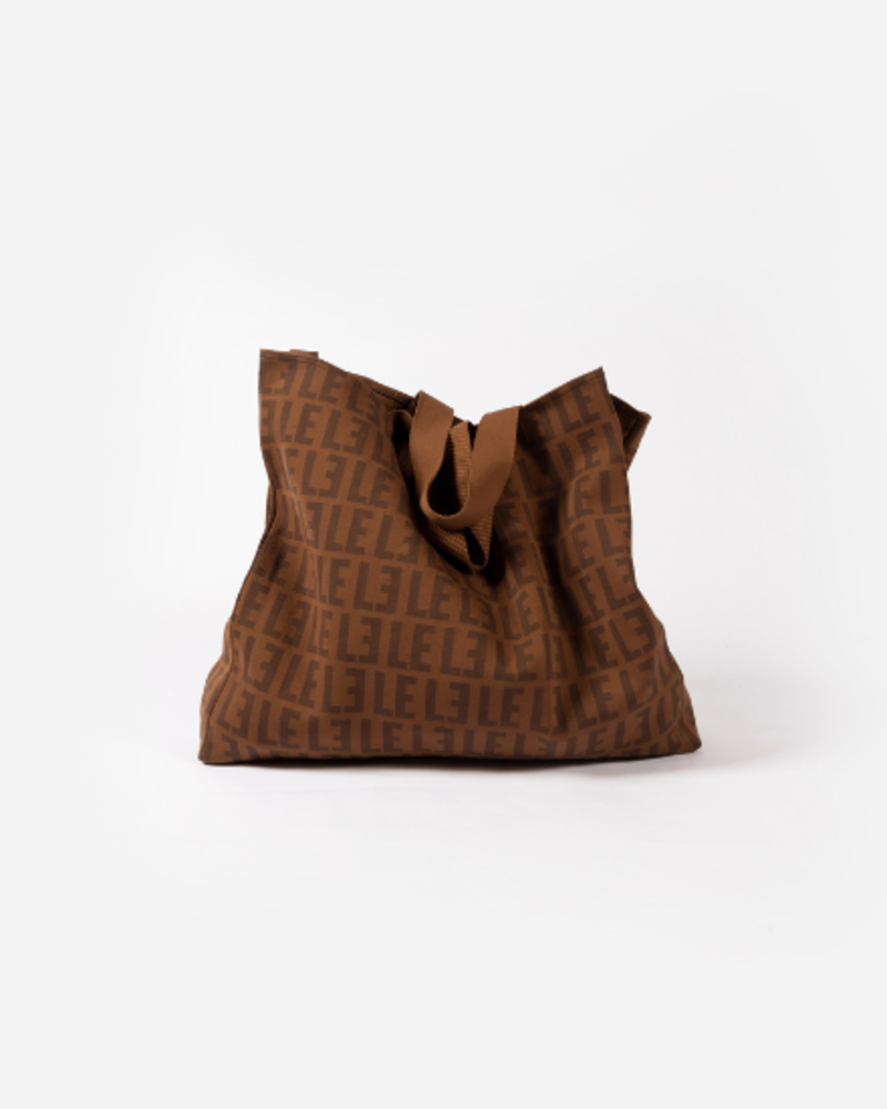 Bielo for Los Enamorados LE Tote Bag Dark Brown on Camel