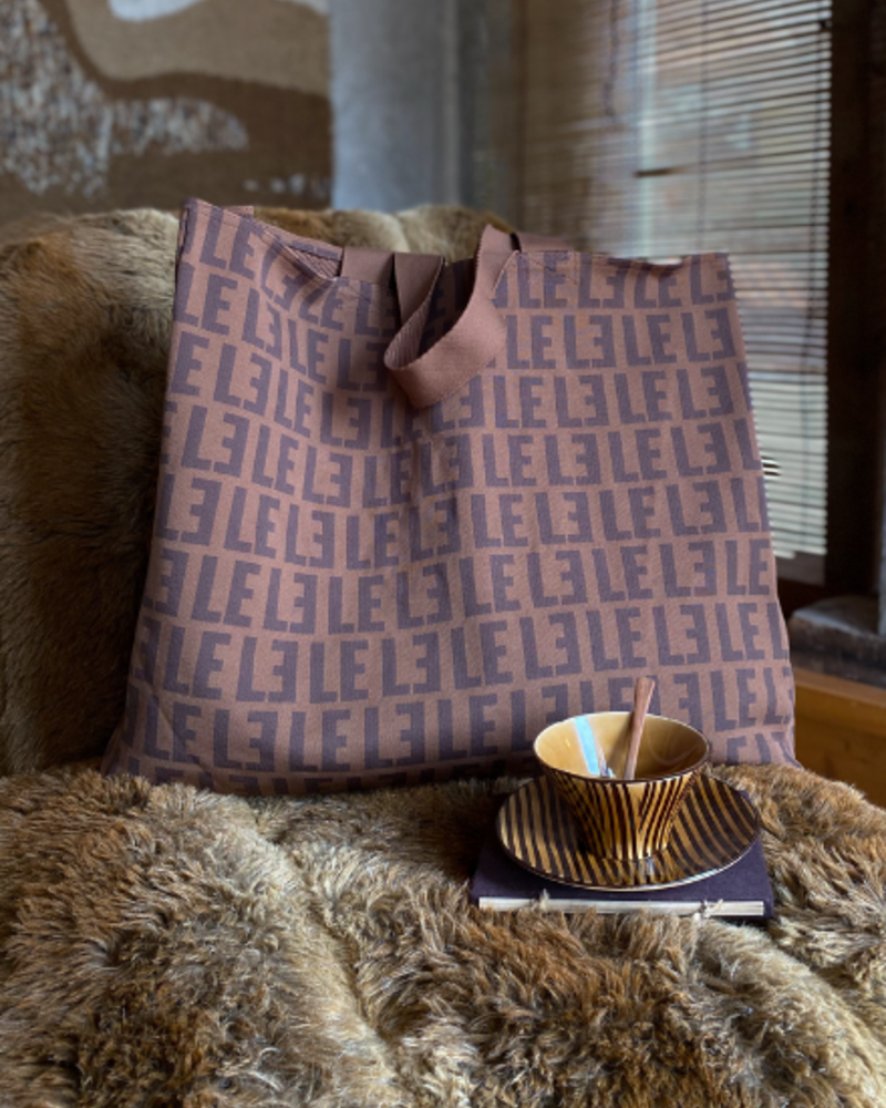 Bielo for Los Enamorados LE Tote Bag Dark Brown on Camel