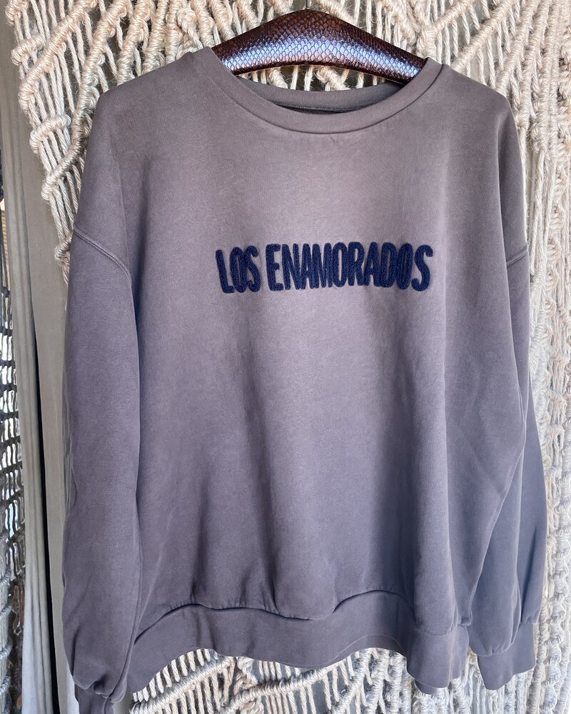 Los Enamorados Choco Embroidered Sweater with Black Logo