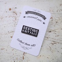 RESTING KNIT FACE ENAMEL PIN