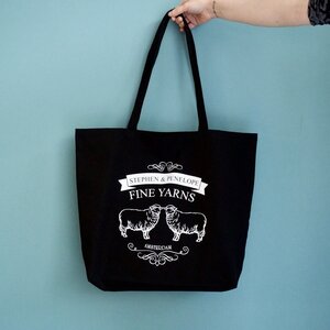 Stephen & Penelope LARGE STEPHEN + PENELOPE BLACK TOTE BAG