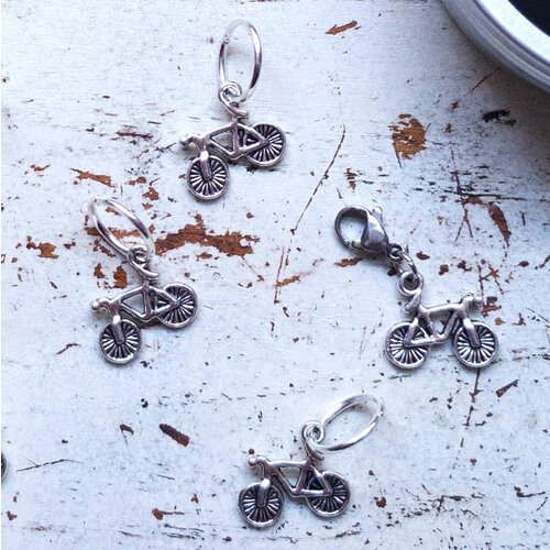 Stephen & Penelope BICYCLE SILVER STITCH MARKERS 9PCS Stephen & Penelope BICYCLE SILVER STITCH MARKERS 9PCS