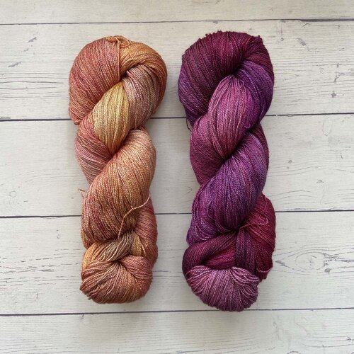 Stephen & Penelope 2-COLOR UNDER DUTCH SKIES BRIOCHE SHAWL by NANCY MARCHANT