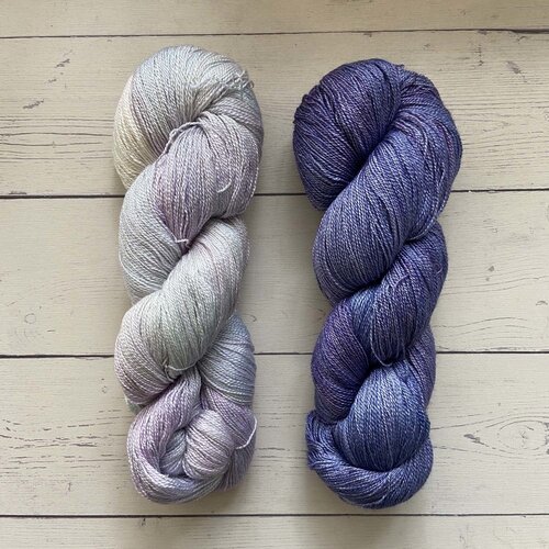 Stephen & Penelope 2-COLOR UNDER DUTCH SKIES BRIOCHE SHAWL by NANCY MARCHANT