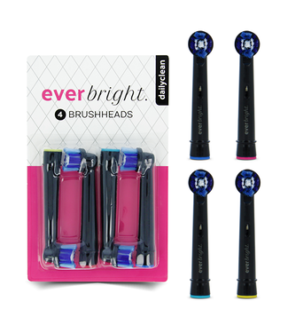 Everbright Everbright DailyClean opzetborstels zwart - 4 stuks