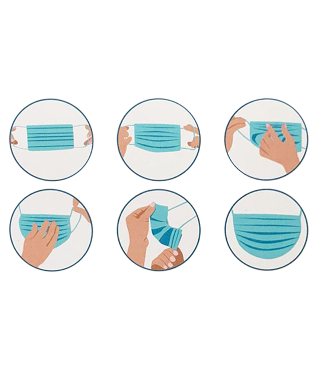 Mondmaskers 3-laags - blauw - 10 stuks