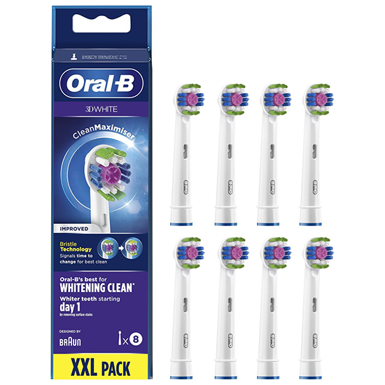Deens Gehuurd Conjugeren Oral-B 3D-White opzetborstels - 8 stuks | OutletDeal € 34,85 -  TandenborstelOutlet™