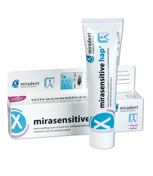 Zwitsers Flikkeren in de buurt Miradent Mirasensitive Hap+ Tandpasta - 50 ml | AANBIEDING € 5,35 -  TandenborstelOutlet™