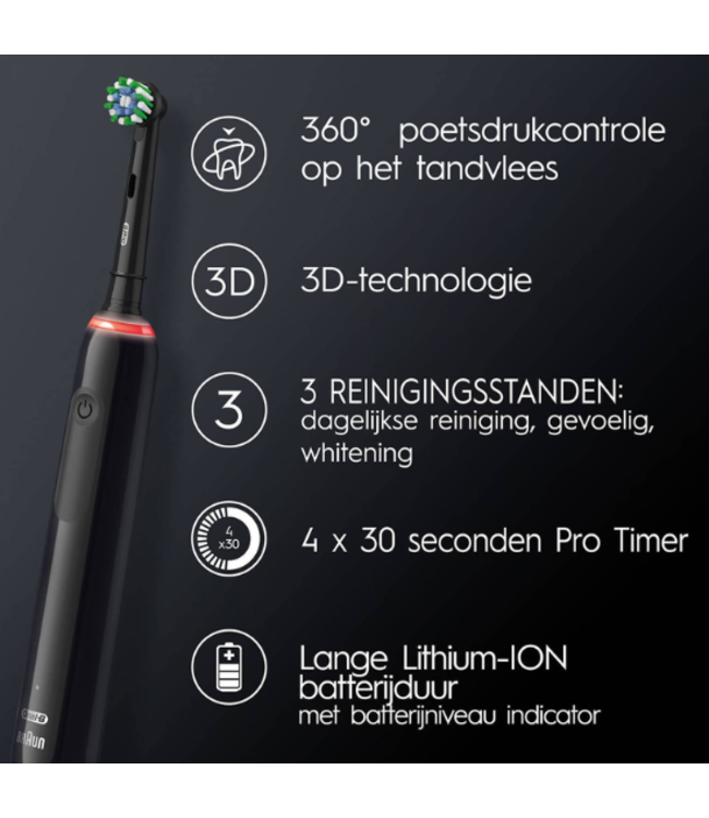 Oral-B PRO 3 3500 Black Cross Action + Reisetui