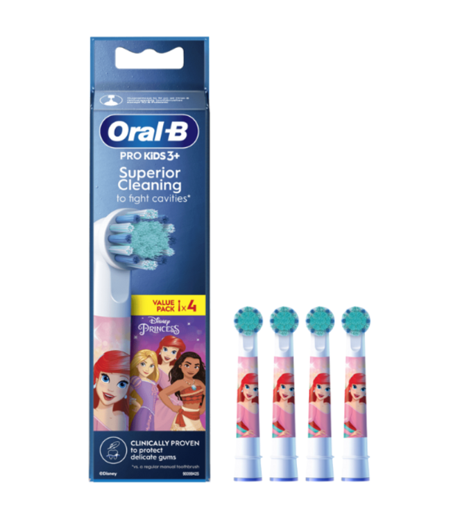 Oral-B PRO Kids 3+ Princess opzetborstels - 4 stuks