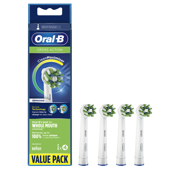 Oral-B CrossAction Opzetborstel 4 Stuks