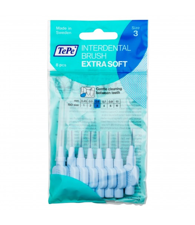 TePe Interdentale Ragers Extra Soft 0.6 mm blauw - 8 stuks