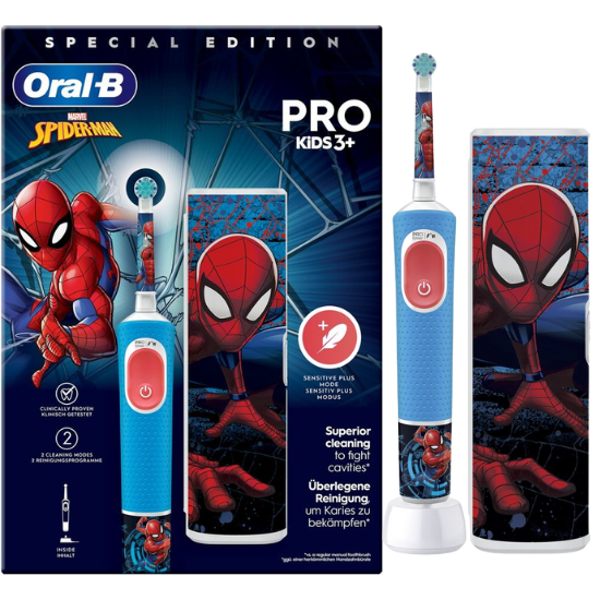 Oral-B Pro Kids Elektrische Tandenborstel - Spiderman Editie inclusief Reisetui - Voor Kinderen Vanaf 3 Jaar