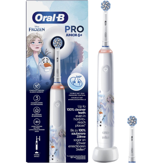 Oral-B Pro Junior - Frozen - Elektrische Tandenborstel - Voor Kinderen Vanaf 6 Jaar