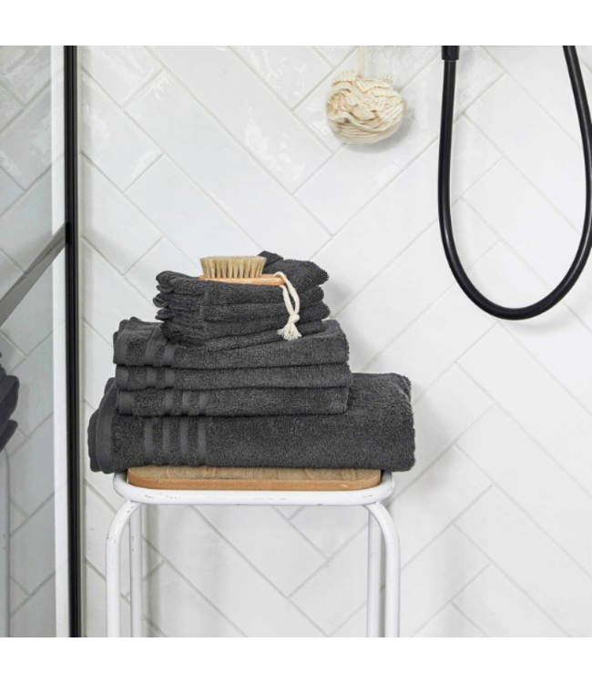 Byrklund Washandjes 16x21 cm Antraciet - 4 stuks