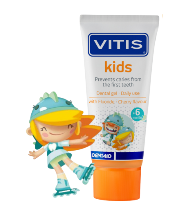 Vitis Kids Cherry Gel Tandpasta - 50 ml