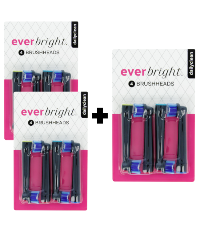 Everbright DailyClean opzetborstels zwart - 12 stuks