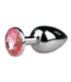 EasyToys Metalen Buttplug - Zilver/Roze - S