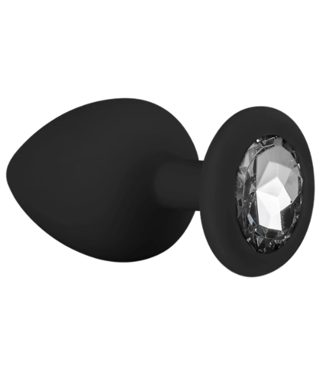 EasyToys Siliconen Buttplug Set met Diamant - Zwart