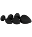EasyToys Siliconen Buttplug Set met Diamant - Zwart