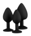 EasyToys Siliconen Buttplug Set met Diamant - Zwart