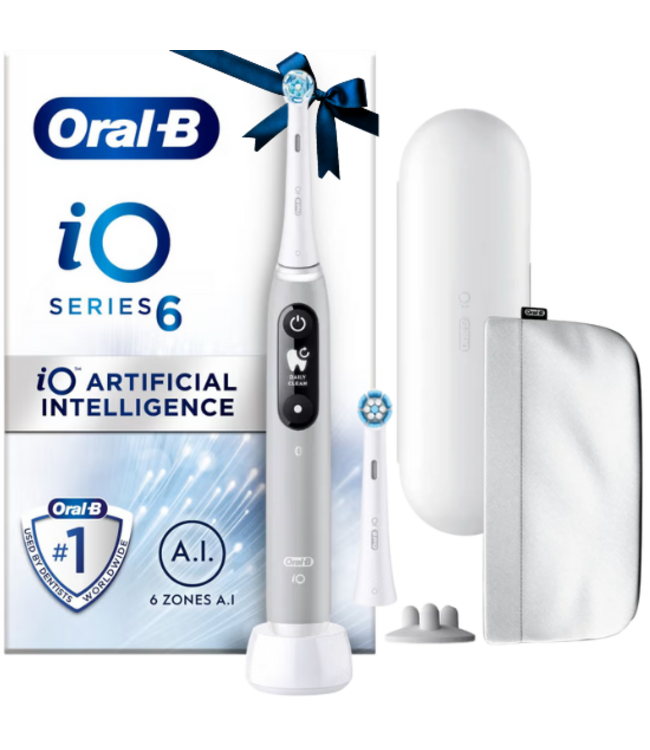 Oral-B iO Series 6 Opal Grey Gift Edition Elektrische Tandenborstel